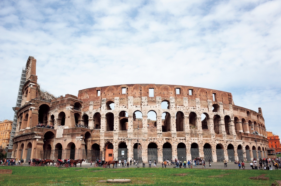 Ruins of the Colosseum in Rome.